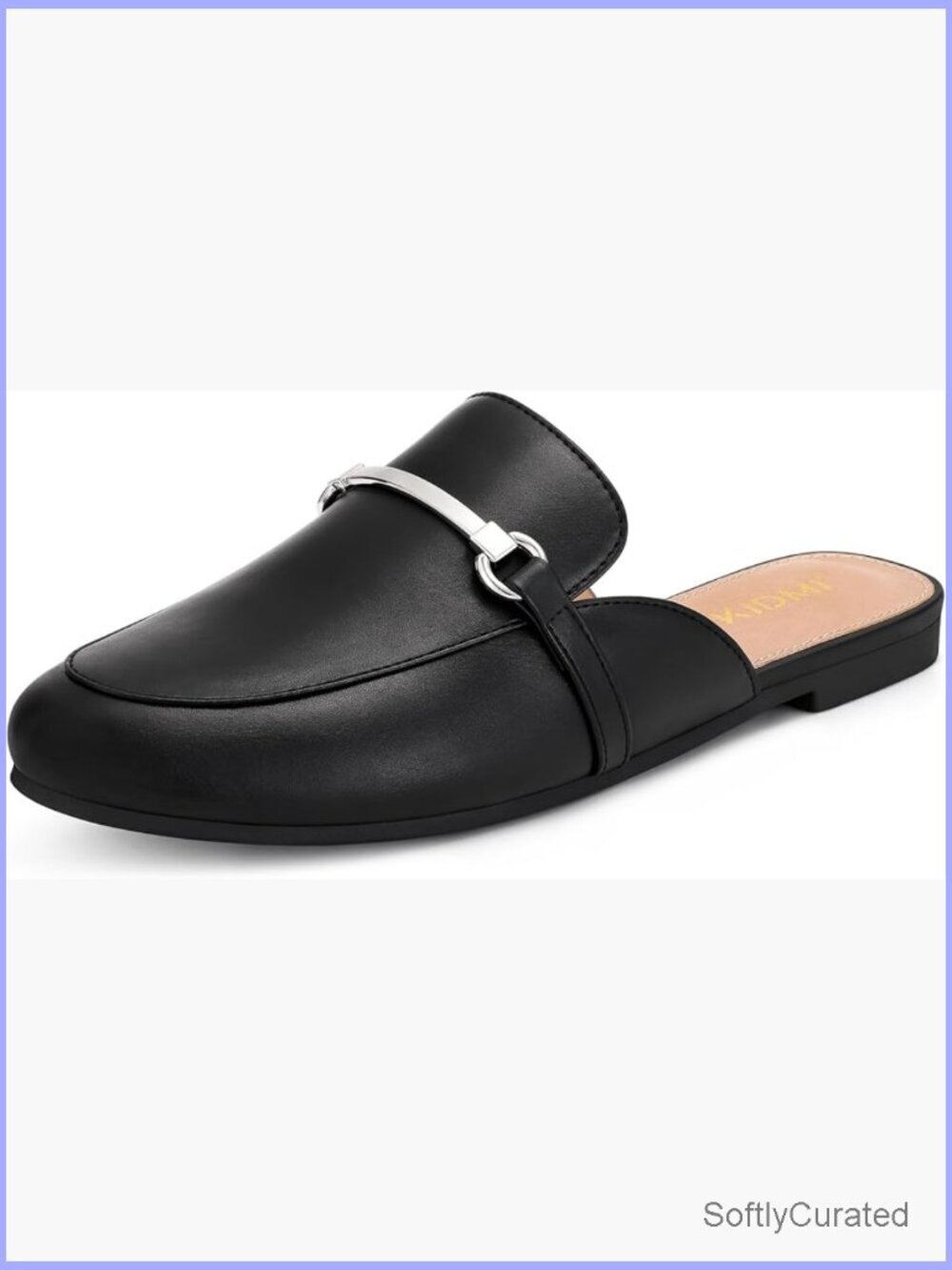 Women's Buckle Mules Dressy Flats Business Casual Loafers Slip On